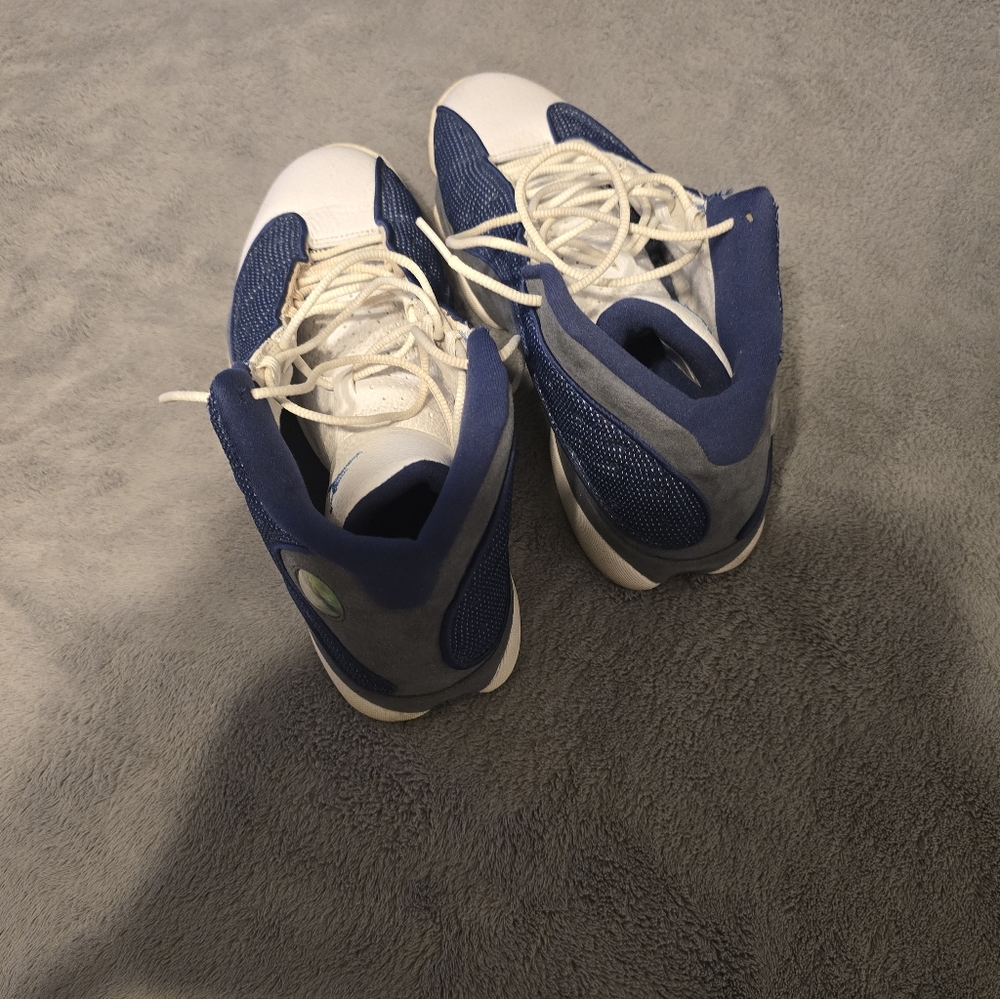 Men's Blue and White Sneakers Jordan 13's - Picture 2 of 4